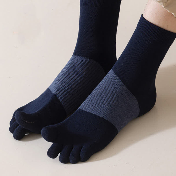 Calzini da uomo Comfort in puro cotone con cinque dita divise - image 0