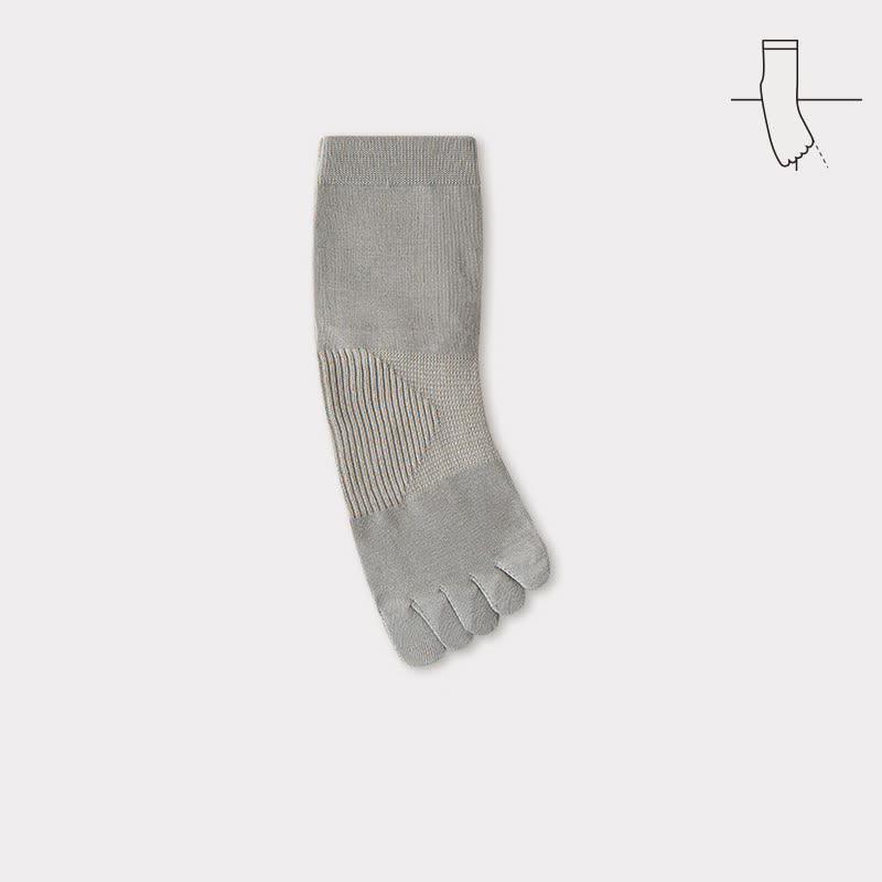 Calzini da uomo Comfort in puro cotone con cinque dita divise - Grigio chiaro - 6 paia - Taglia unica (US 6.5 - US 10) - image 12
