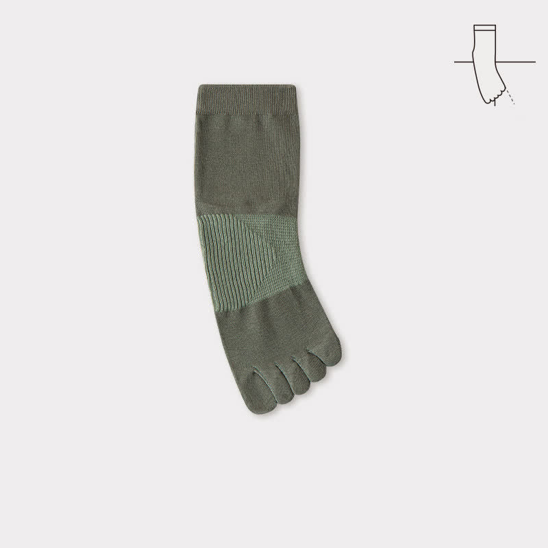 Calzini da uomo Comfort in puro cotone con cinque dita divise - Verde militare - 6 paia - Taglia unica (US 6.5 - US 10) - image 10