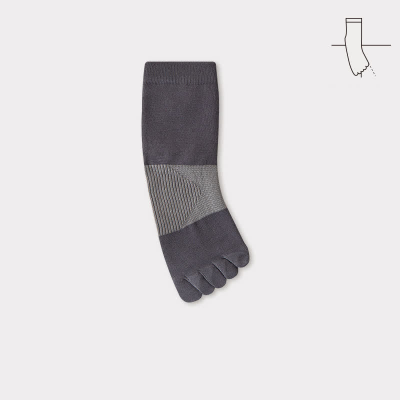 Calzini da uomo Comfort in puro cotone con cinque dita divise - Grigio scuro - 6 paia - Taglia unica (US 6.5 - US 10) - image 13