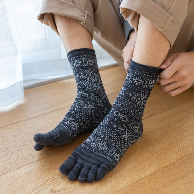 Calzini da uomo stile vintage Five Fingers Crew - Nero - 6 paia - Taglia unica (US 6.5 - US 10) - image 0
