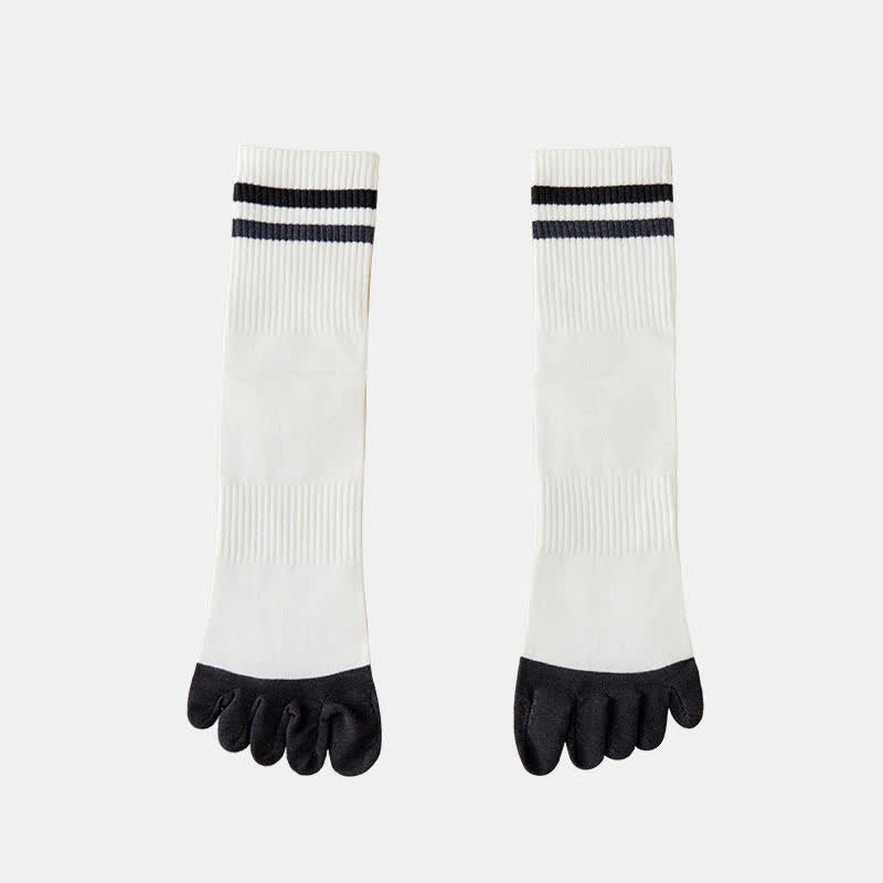 Calzini Five Fingers Crew a righe abbinate da uomo - Bianco - 6 paia - Taglia unica (US 6.5 - US 10) - image 13