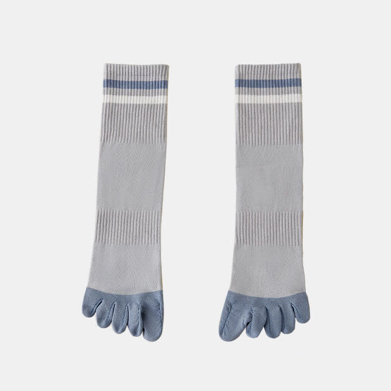 Calzini Five Fingers Crew a righe abbinate da uomo - Grigio chiaro - 6 paia - Taglia unica (US 6.5 - US 10) - image 8