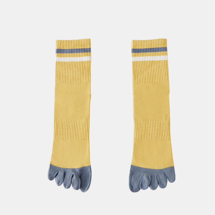 Calzini Five Fingers Crew a righe abbinate da uomo - Giallo - 6 paia - Taglia unica (US 6.5 - US 10) - image 12