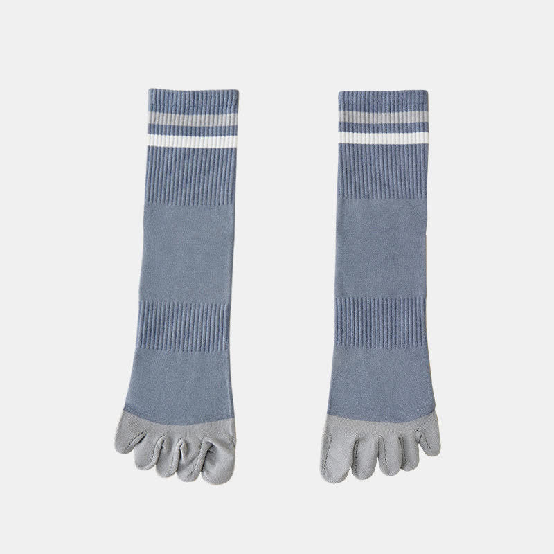 Calzini Five Fingers Crew a righe abbinate da uomo - Blu acciaio chiaro - 6 paia - Taglia unica (US 6.5 - US 10) - image 11