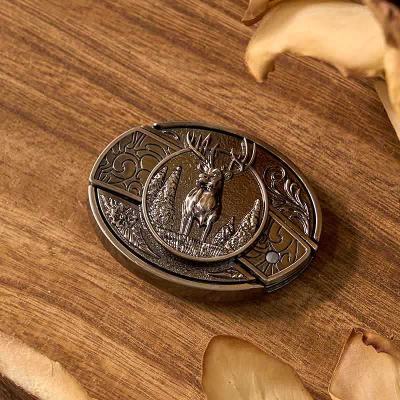 Set di anelli con ciondolo a forma di toro con corna di cervo fai da te, fibbia per cintura con coltello nascosto - image 3
