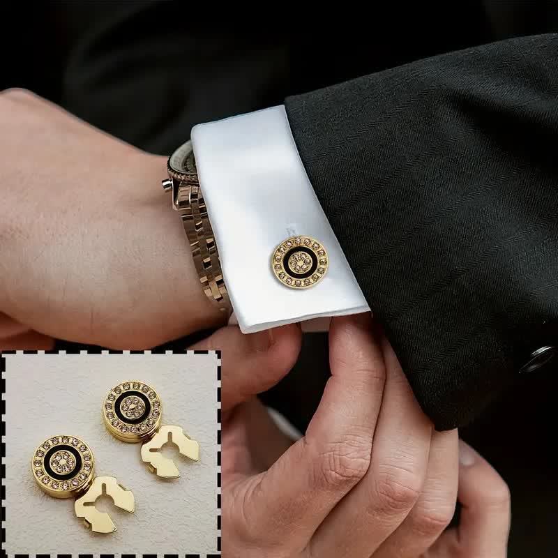 Set di gemelli da uomo con bottoni a pressione eleganti e originali, 1 paio - image 3