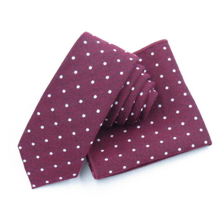 Set di 3 cravatte eleganti a pois da uomo