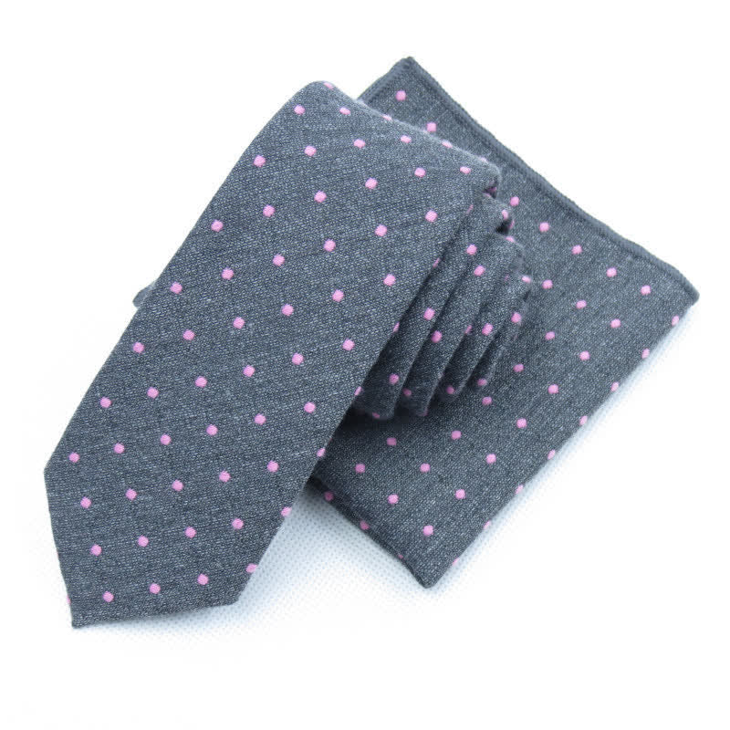 Set di 3 cravatte eleganti a pois da uomo