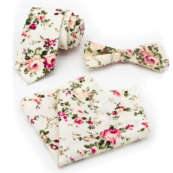 Set di 3 cravatte a farfalla in cotone con motivo Paisley da uomo - Stile n. 5 - Papillon + Cravatta + Fazzoletto - image 12