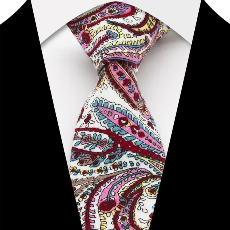 Set di 3 cravatte a farfalla in cotone con motivo Paisley da uomo - Stile n. 1 - Cravatta - image 1