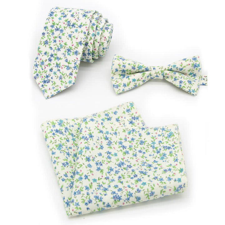 Set di 3 cravatte a farfalla in cotone con motivo Paisley da uomo - Stile n. 10 - Papillon + Cravatta + Fazzoletto - image 27