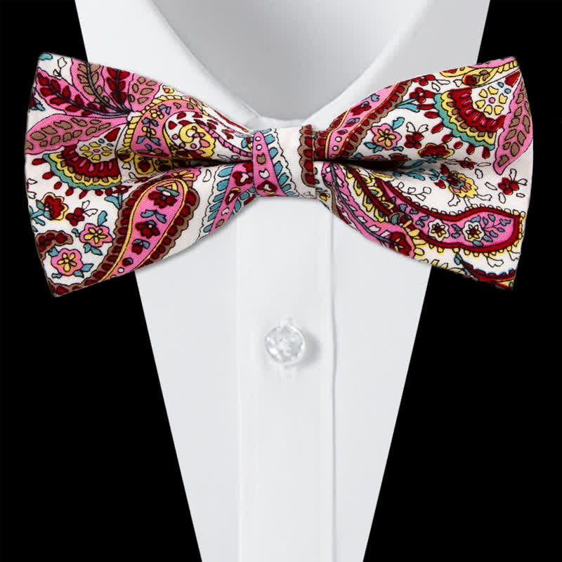 Set di 3 cravatte a farfalla in cotone con motivo Paisley da uomo - Stile n. 1 - Papillon - image 2
