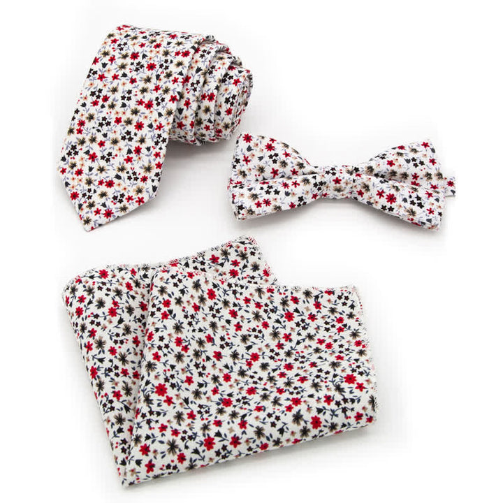 Set di 3 cravatte a farfalla in cotone con motivo Paisley da uomo - Stile n. 8 - Papillon + Cravatta + Fazzoletto - image 21