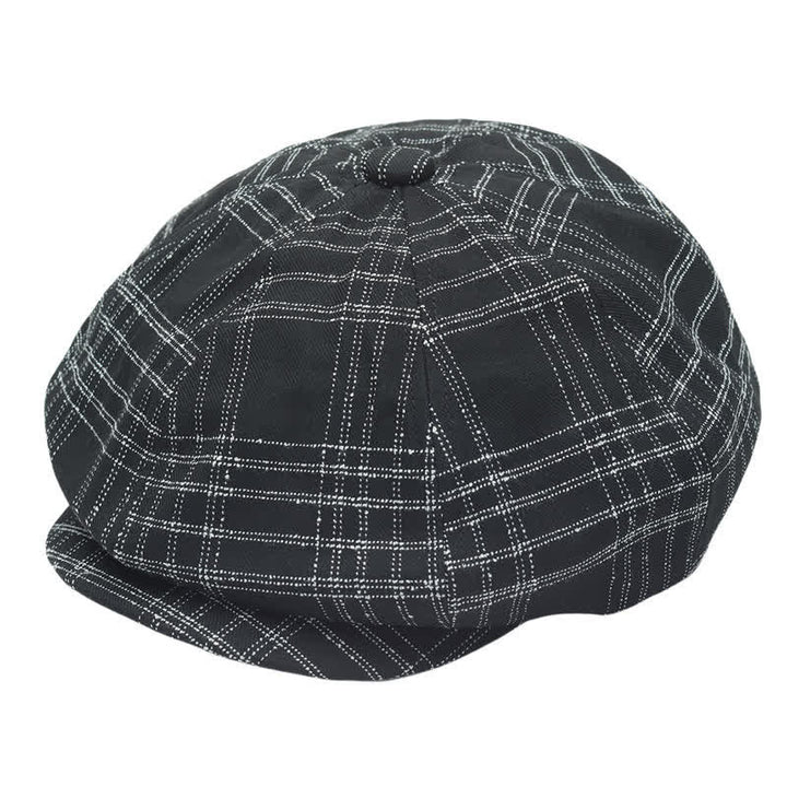 Cappello da cowboy basco ottagonale semplice a quadri bianchi e neri - Nero - Taglia XL (24"-24 1/2") - image 0
