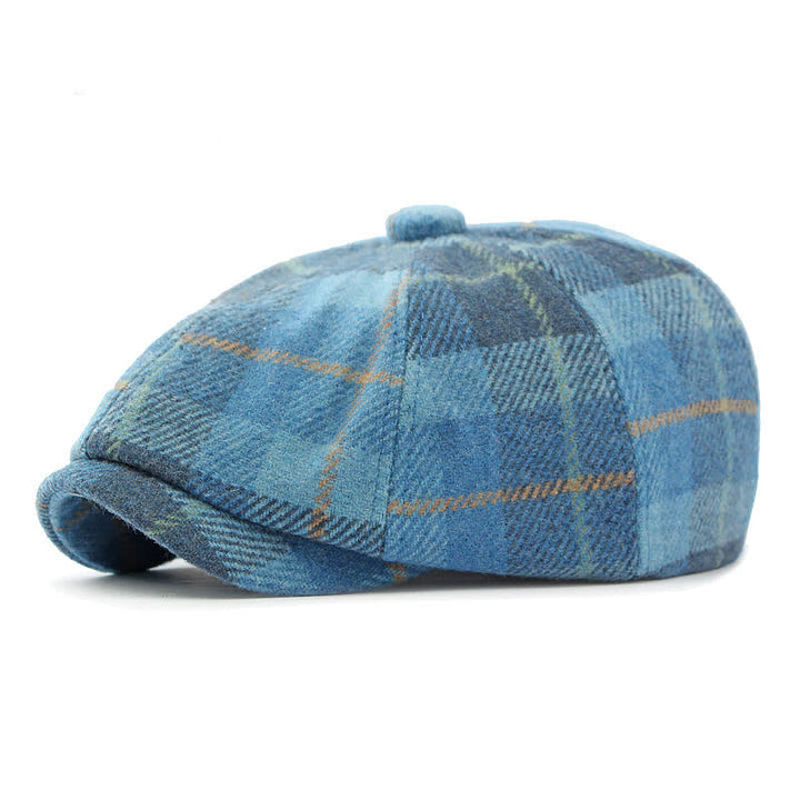 Cappello basco da giornalaio in finta lana tweed - Blu - Regolabile (21 5/8"-23 1/4") - image 11