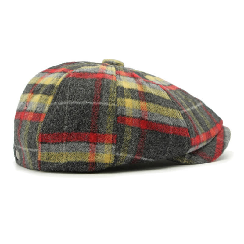 Cappello da strillone a otto pannelli a quadri tradizionali, berretto britannico - image 6