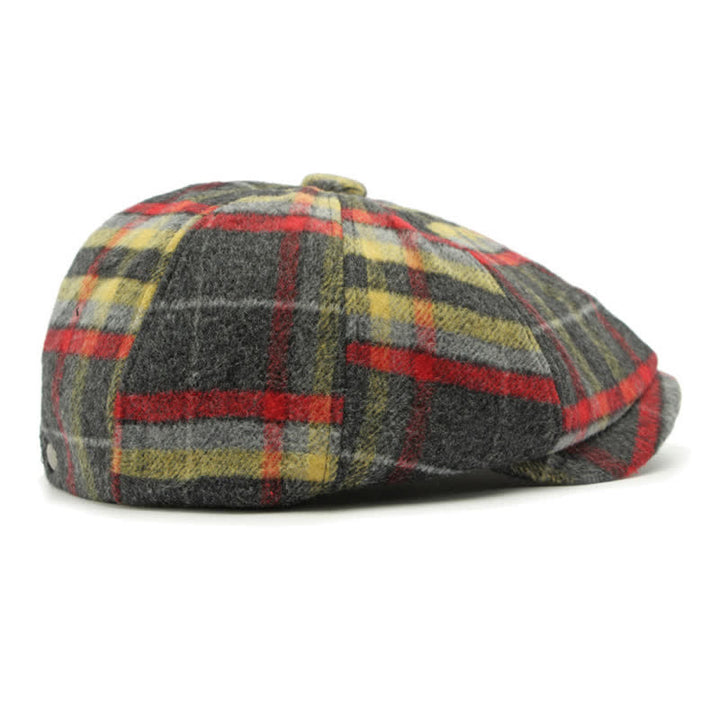 Cappello da strillone a otto pannelli a quadri tradizionali, berretto britannico - image 6