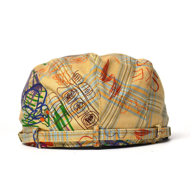 Cappello basco a quadri con motivo graffiti unico ed elegante - image 2