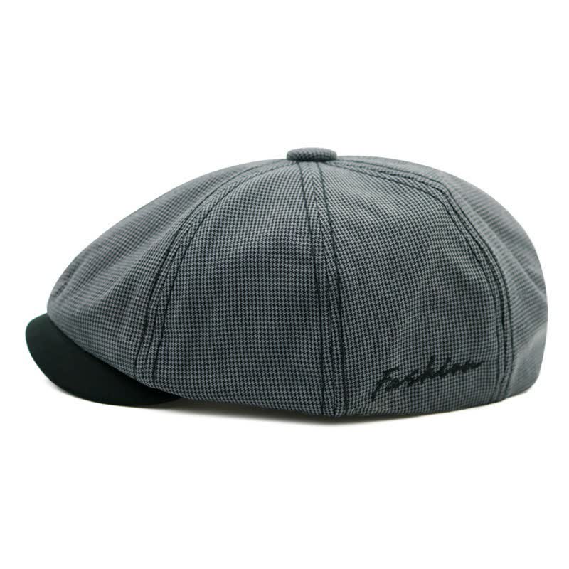 Cappello basco casual con patchwork pied de poule - image 1