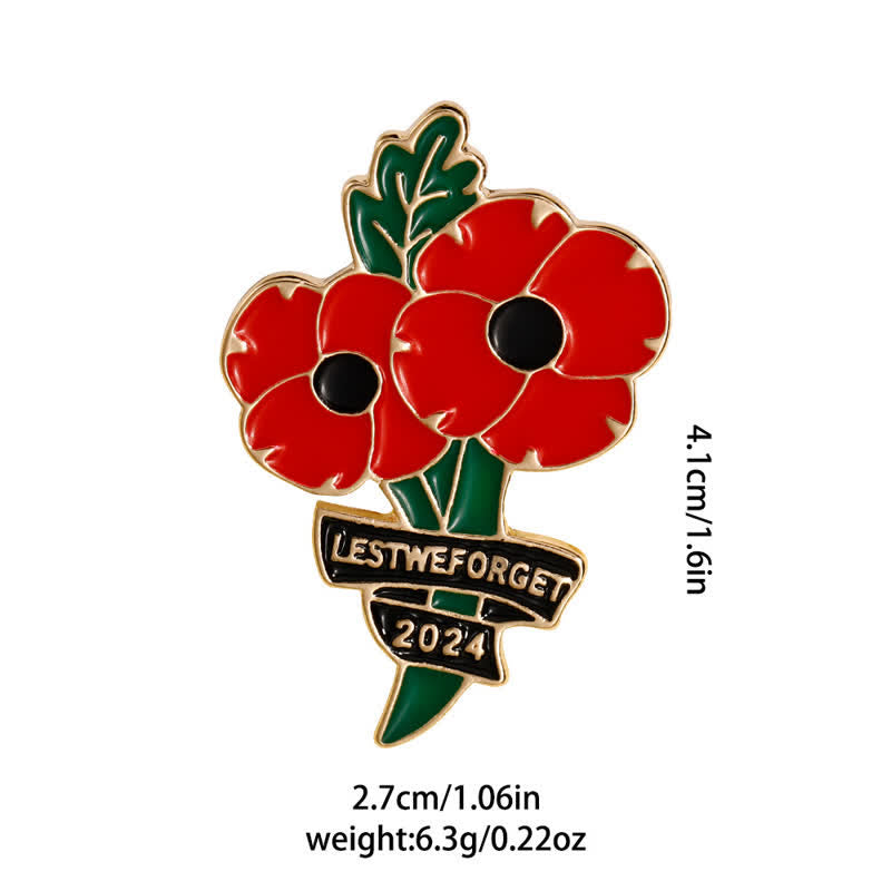 Spilla "Memorial Day Black Red Poppy Lest We Forget" - image 3