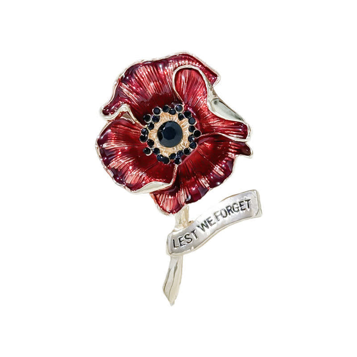 Spilla Red Poppy Remembrance Day Lest We Forget - image 3