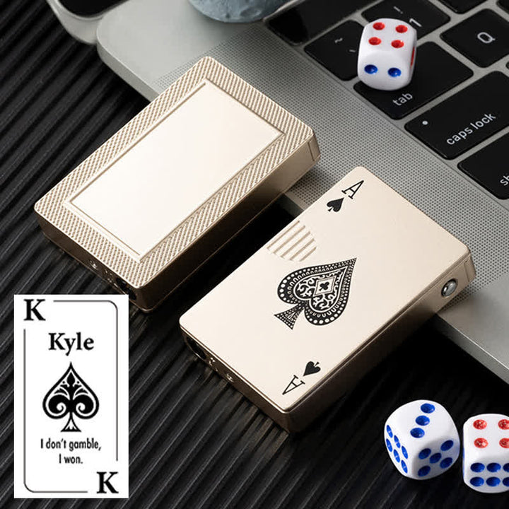 Accendino a butano ricaricabile personalizzato con retro personalizzato e carte da poker - Oro A - Progetto #E - image 12