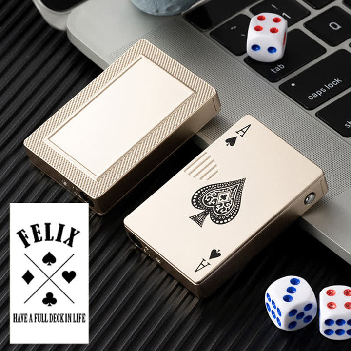 Accendino a butano ricaricabile personalizzato con retro personalizzato e carte da poker - Oro A - Disegno #F - image 13
