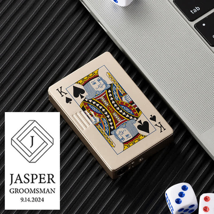 Accendino a butano ricaricabile personalizzato con retro personalizzato e carte da poker - Oro K - Progettare #G - image 30