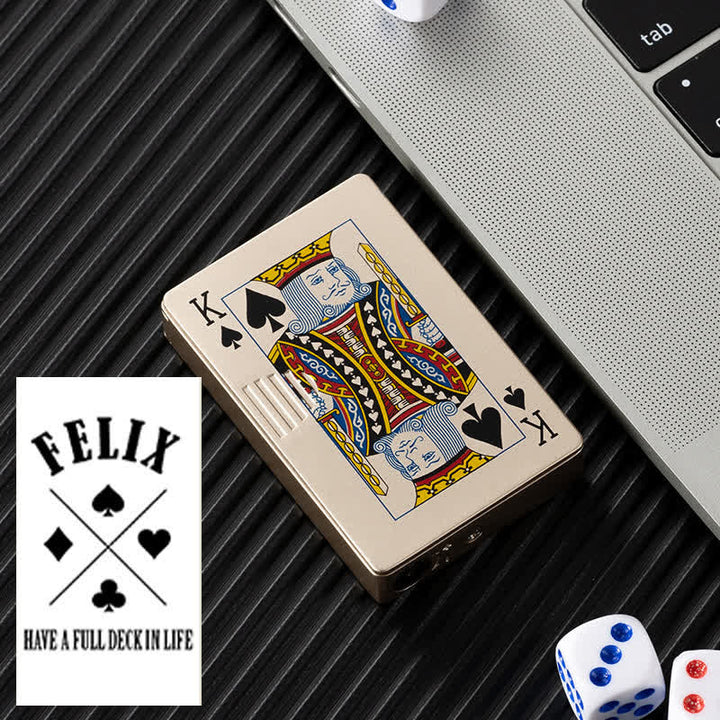 Accendino a butano ricaricabile personalizzato con retro personalizzato e carte da poker - Oro K - Disegno #F - image 29