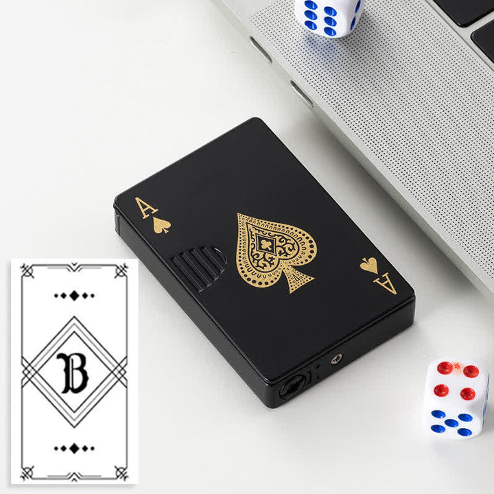 Accendino a butano ricaricabile personalizzato con retro personalizzato e carte da poker - Nero A - Progetto #B - image 46