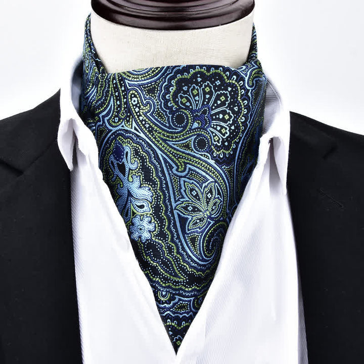 Cravatta Ascot formale con accessorio da collo vintage Paisley Party - Verde scuro - image 0