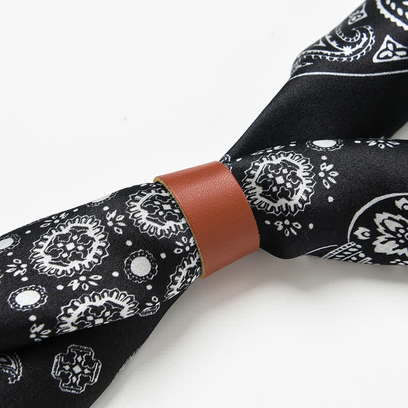 Sciarpa quadrata con motivo a griglia a quattro riquadri Paisley bianco e nero - image 5