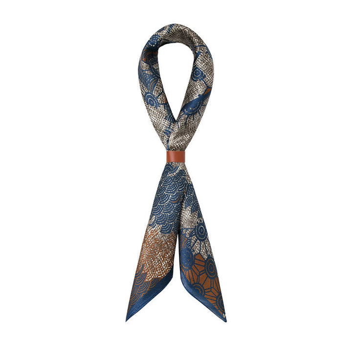 Sciarpa quadrata retrò in stile streetwear blu navy - image 4