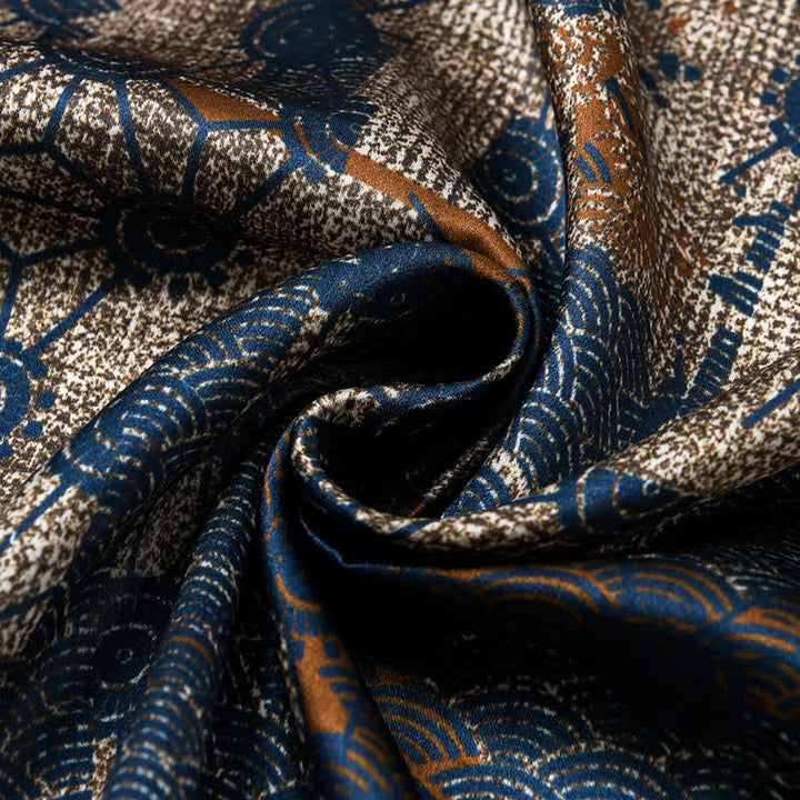 Sciarpa quadrata retrò in stile streetwear blu navy - image 6