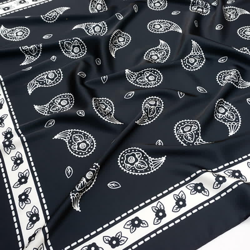Grande ed elegante sciarpa quadrata stampata Paisley classica in stile britannico - image 18