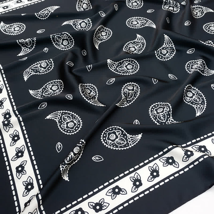 Grande ed elegante sciarpa quadrata stampata Paisley classica in stile britannico - image 18
