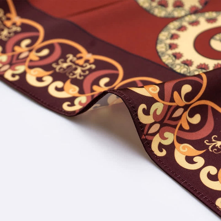 Grande ed elegante sciarpa quadrata stampata Paisley classica in stile britannico - image 5