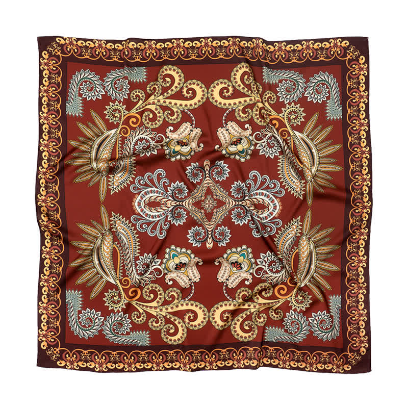 Grande ed elegante sciarpa quadrata stampata Paisley classica in stile britannico - image 1