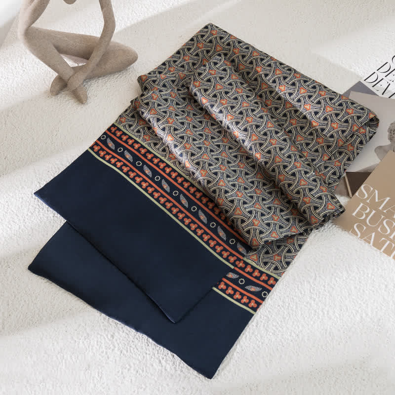 Sciarpa lunga e sottile in pura seta con motivo Paisley Checker vintage da uomo - Stile n. 8 - image 11