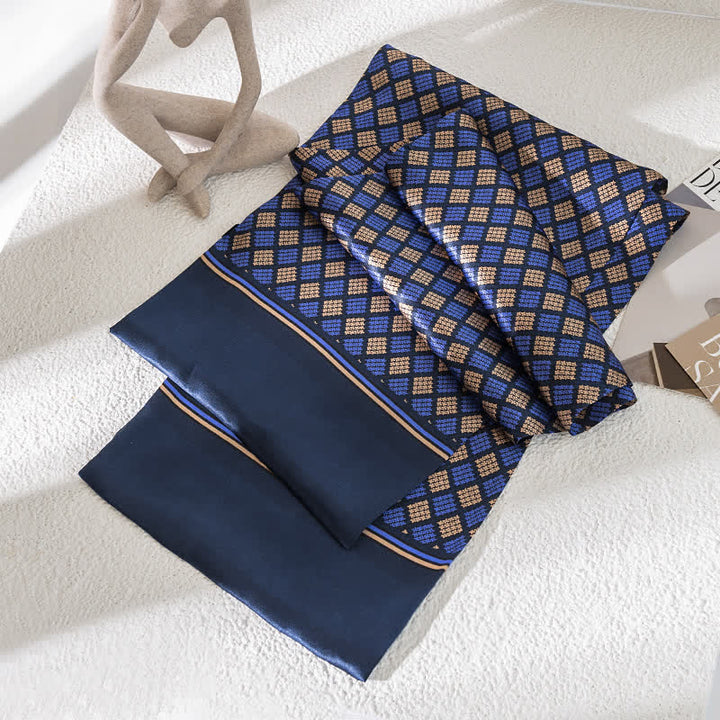 Sciarpa lunga e sottile in pura seta con motivo Paisley Checker vintage da uomo - Stile n. 10 - image 13