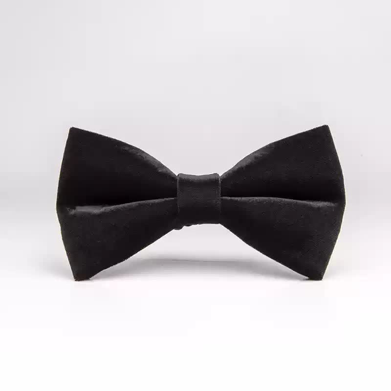 Papillon da uomo in velluto nero a doppio strato - Stile n. 5 - image 9
