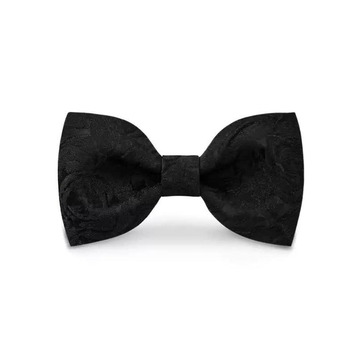 Papillon da uomo in tessuto jacquard con rose bordeaux - Stile n. 1 - Nero - image 9