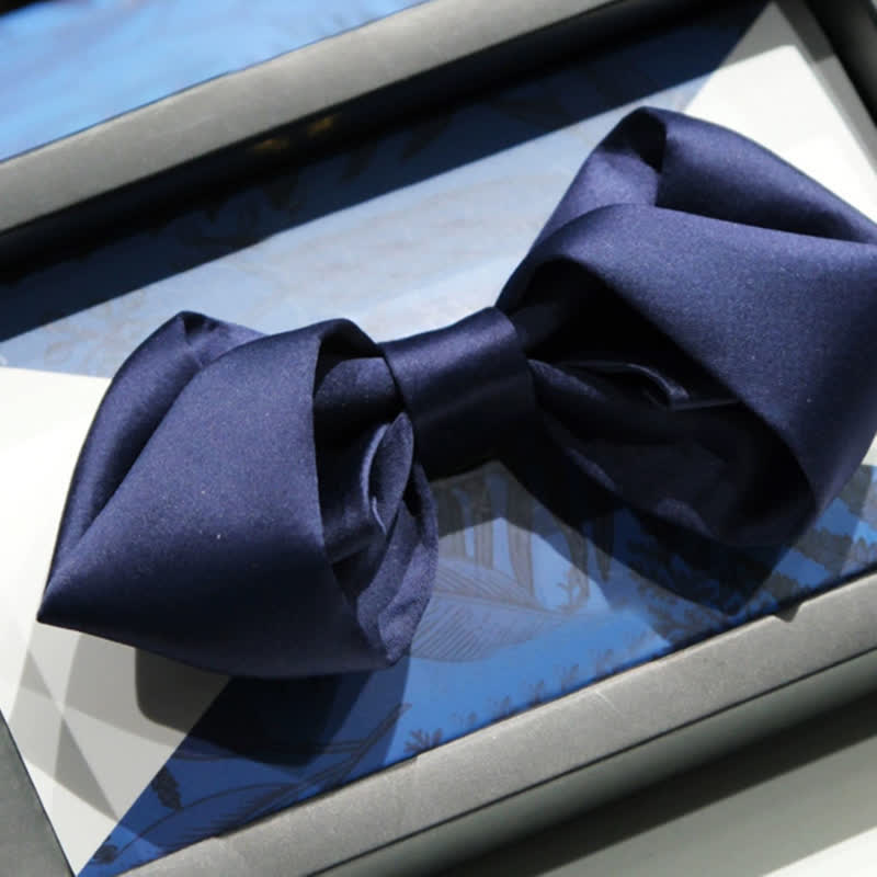 Papillon da sposa dalla forma unica, blu navy, da uomo - Stile n. 5 - image 9