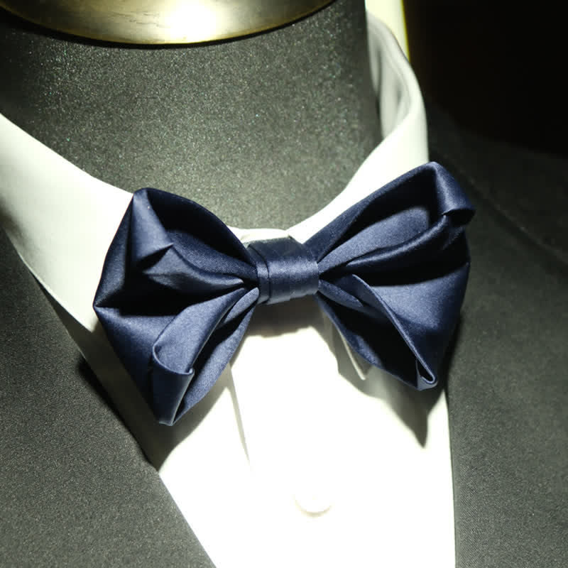 Papillon da sposa dalla forma unica, blu navy, da uomo - image 1