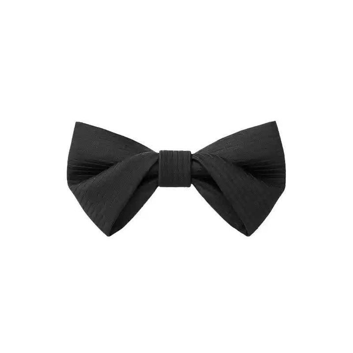 Papillon da uomo in twill nero sottile a righe blu navy - Stile n. 1 - image 2