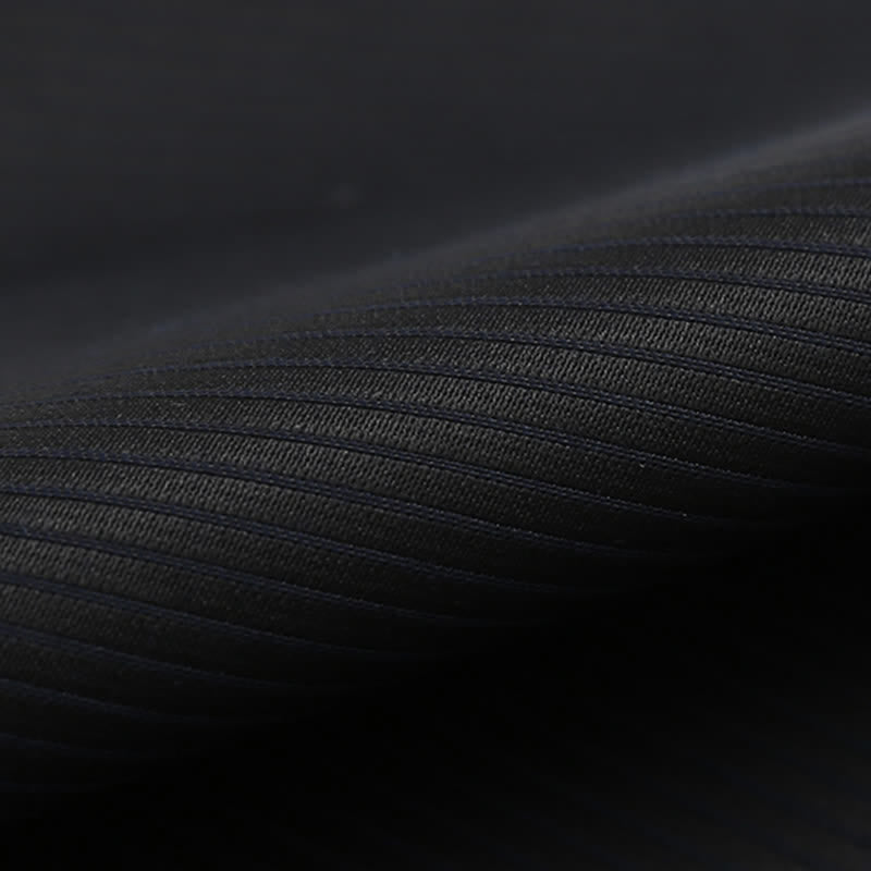 Papillon da uomo in twill nero sottile a righe blu navy - image 7