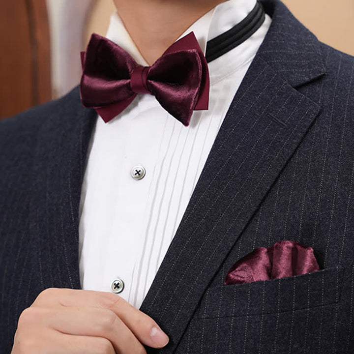 Papillon da uomo romantico in velluto bordeaux - image 0