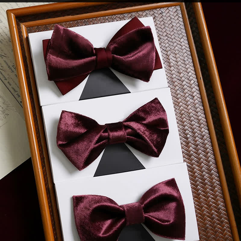 Papillon da uomo romantico in velluto bordeaux - image 1