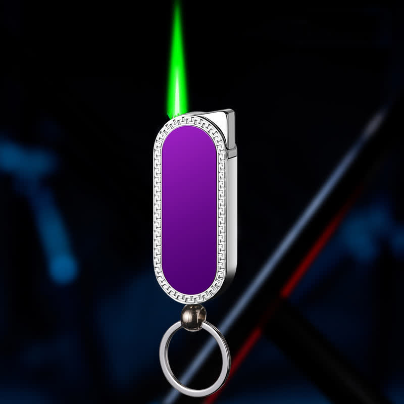 Portachiavi creativo con specchio colorato, accendino a butano ricaricabile - Viola - image 11